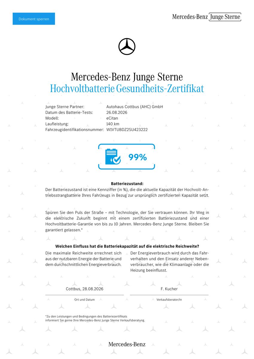 Fahrzeugabbildung Mercedes-Benz eCitan Kasten lang RFK Nav 9,5''MBUX AHK 22KW-AC