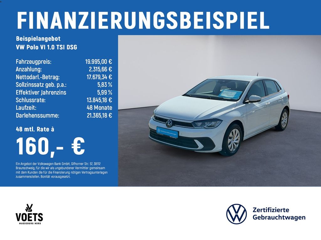 Polo VI 1.0 TSI DSG Life LED+NAVI+ACC+PDC+KAM