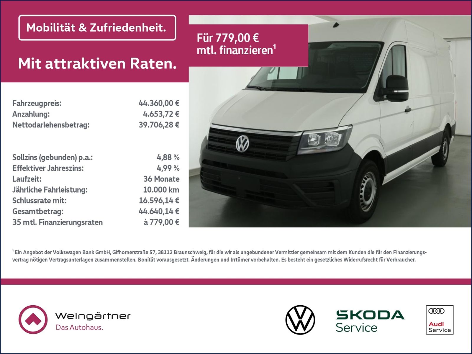 Crafter 35 2.0 TDI Kasten  mittellang Hochdach 6