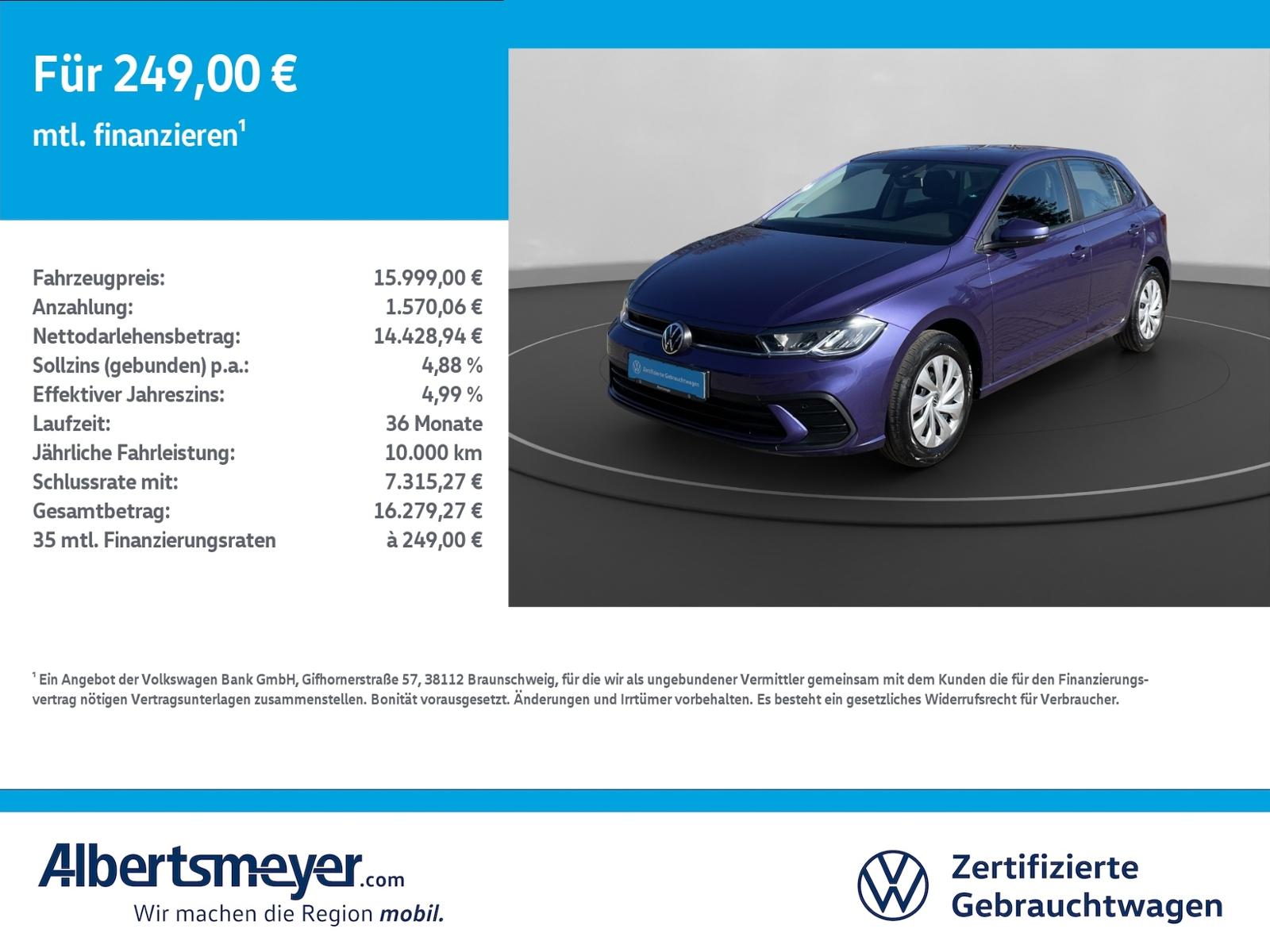 Volkswagen Polo 1.0 Fresh +KLIMA+PARKPILOT+APP