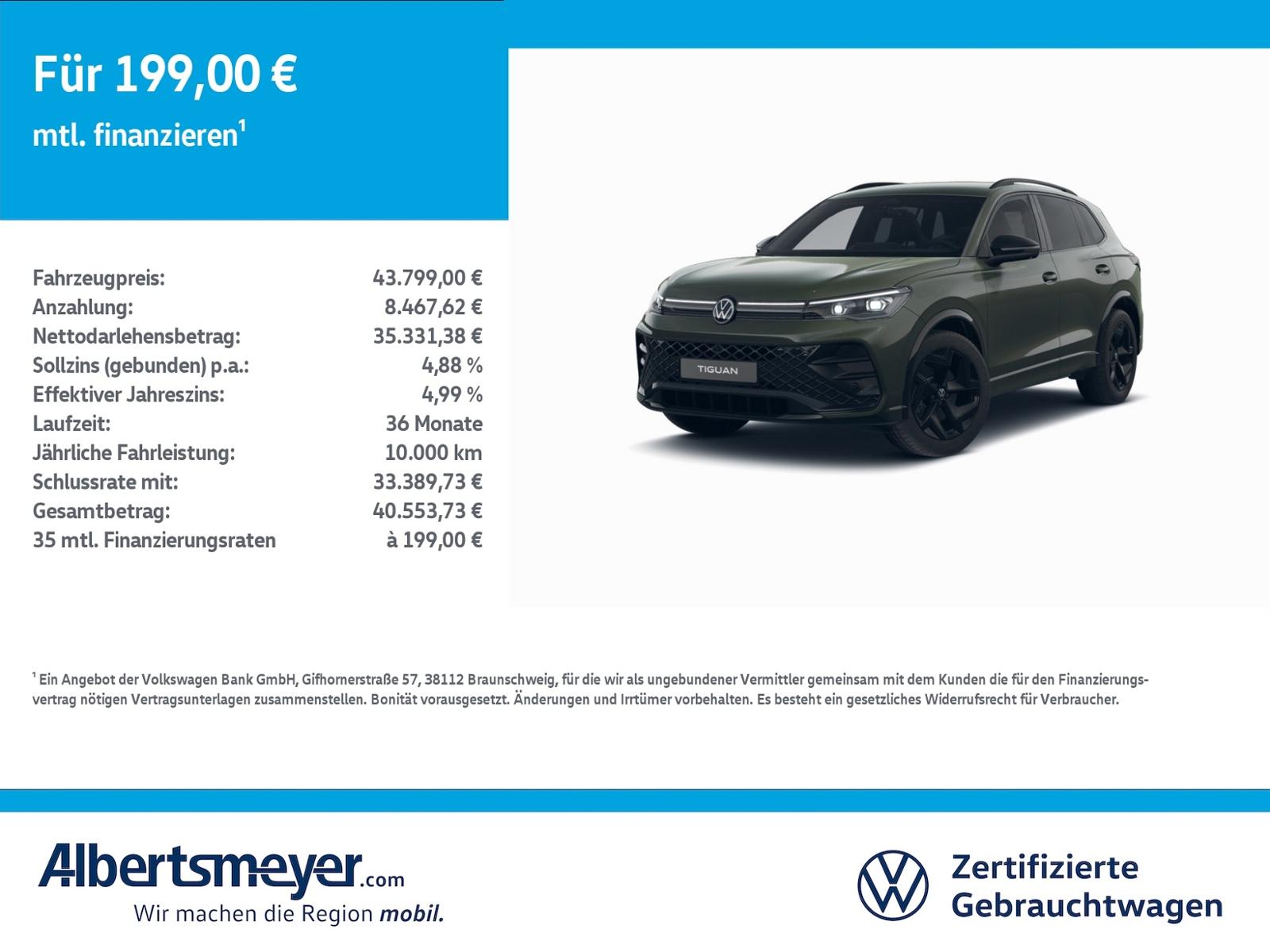 Volkswagen Tiguan 2.0 TDI R-Line +DSG+AHK+HEAD-UP+MATRIX+LM