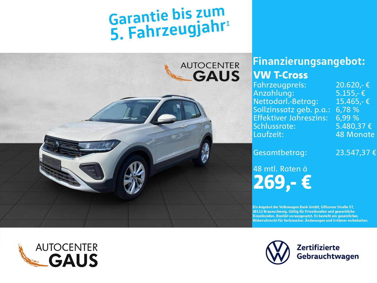 T-Cross Life 1.0 TSI Navi*ACC*CarPlay*Klima