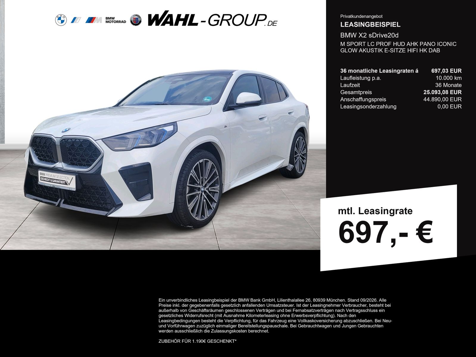 BMW X2 sDrive20d M SPORT LC PROF HUD AHK PANO ICONIC foto 1