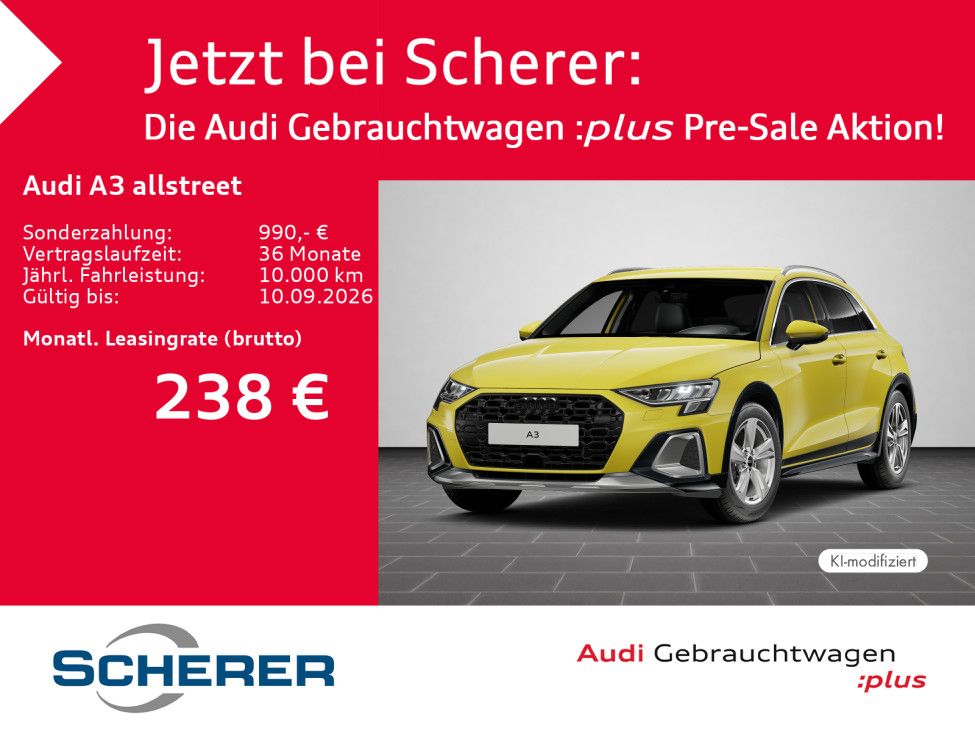 Abbildung Leasingangebot Audi A3 allstreet 35 TFSI S tronic CARPLAY AHK SHZ EP