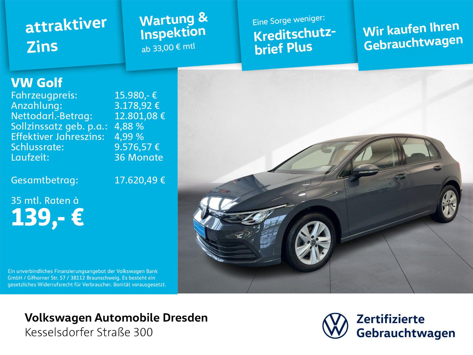 Volkswagen Golf VIII 1.5 TSI Life LED Navi PDC