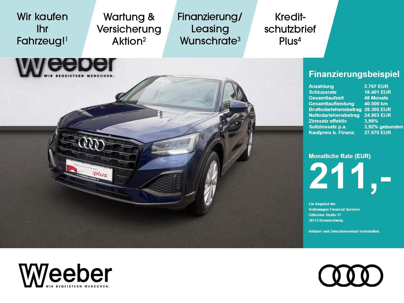 Audi Q2 advanced NAVI*LED*RFK*17LM*LEDER*GRA*5J GAR