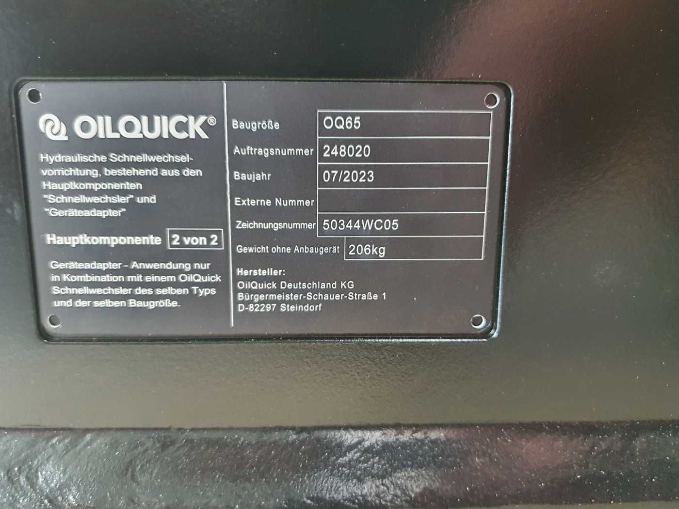 Fahrzeugabbildung Andere OilQuick OQ65 Adapterplatte für Westtech & mehr