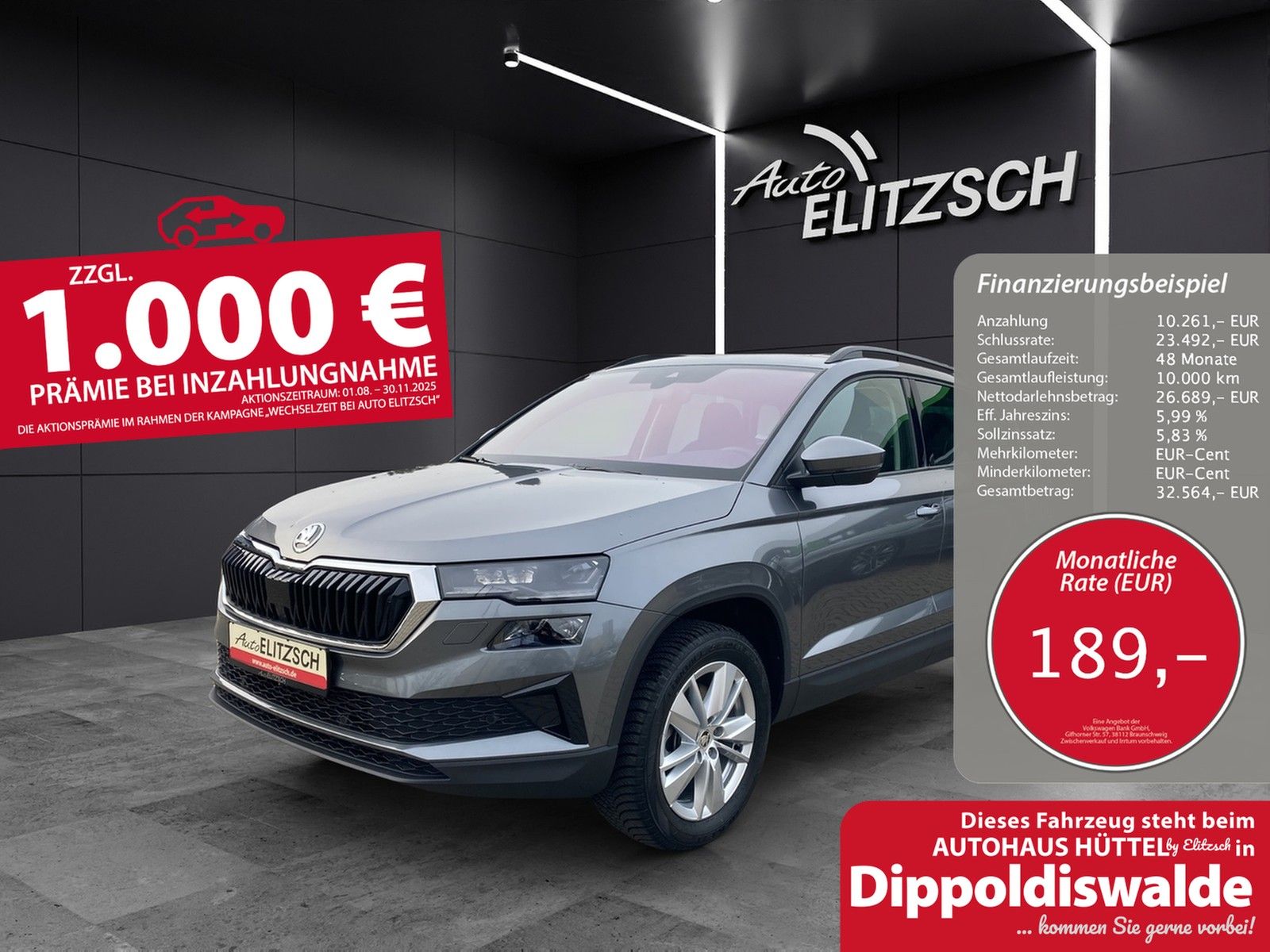 Fahrzeugabbildung SKODA Karoq TDI Drive DSG 4x4 MATRIX ACC AHK AID NAVI
