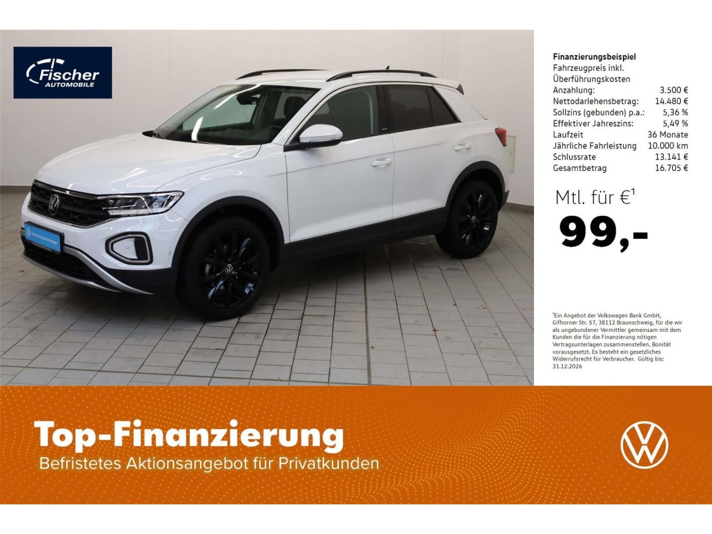 VW T-Roc 1.0 TSI OPF Move 6-Gg. LED/RFK/ACC/SH/PDC