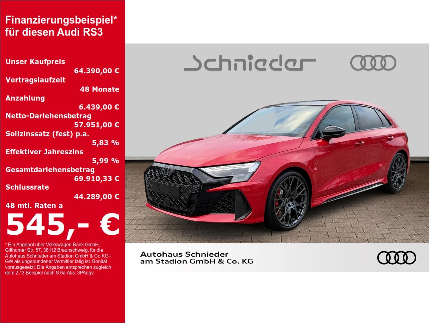 Audi RS3 SPORTBACK 2.5 TFSI MATRIX-LED+PANO+SONOS+NAV