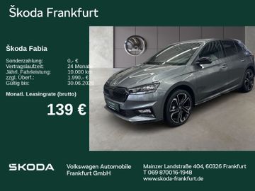 Skoda Leasingangebot: Skoda Fabia Monte Carlo 1,0 TSI SmartLink/ WinterPlus/