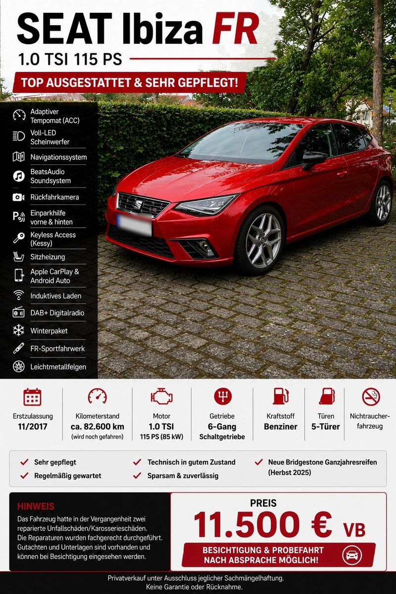 SEAT SEAT Ibiza FR 1.0 TSI 115 PS | ACC | LED |...
