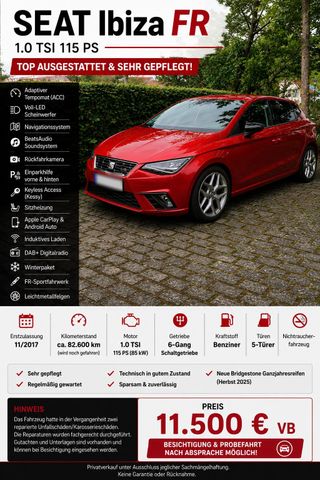 SEAT SEAT Ibiza FR 1.0 TSI 115 PS | ACC | LED |...
