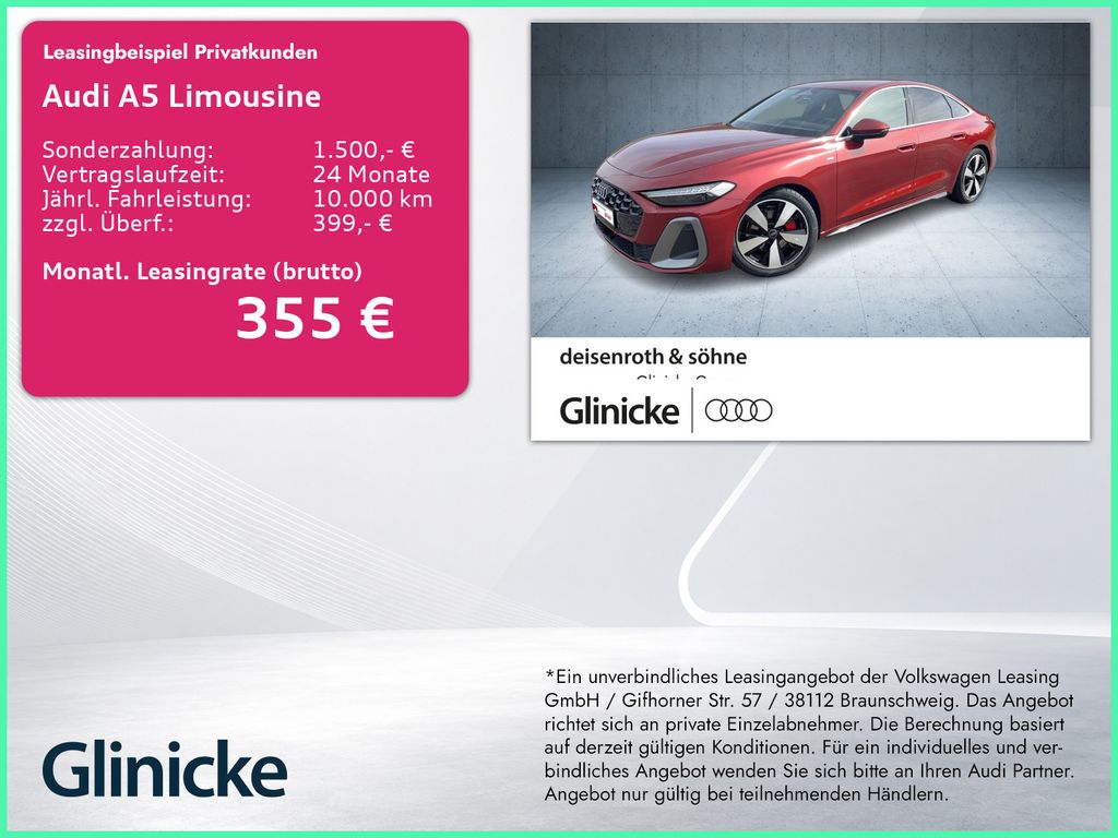 A5 Limousine TFSI S line AHK/StHz/LED+/Kam/ACC/1