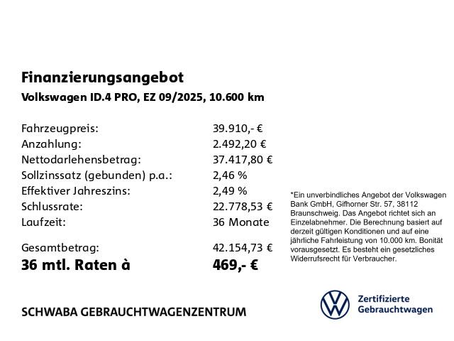 Volkswagen ID.4 Pro PANO*SIDE*R-KAM*19"