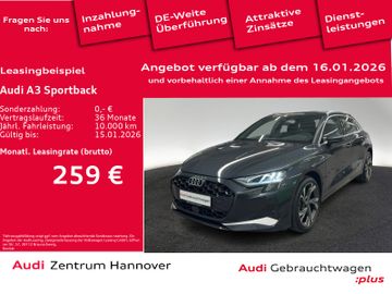 Audi Leasingangebot: Audi A3 Sportback advanced 30 TFSI Standh. Kamera Nav