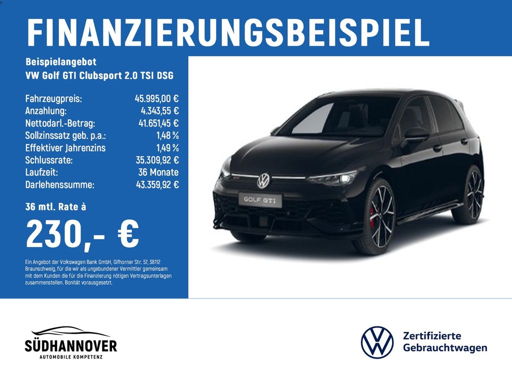 Golf GTI Clubsport 2.0 TSI DSG PANO+AreaView+H+K