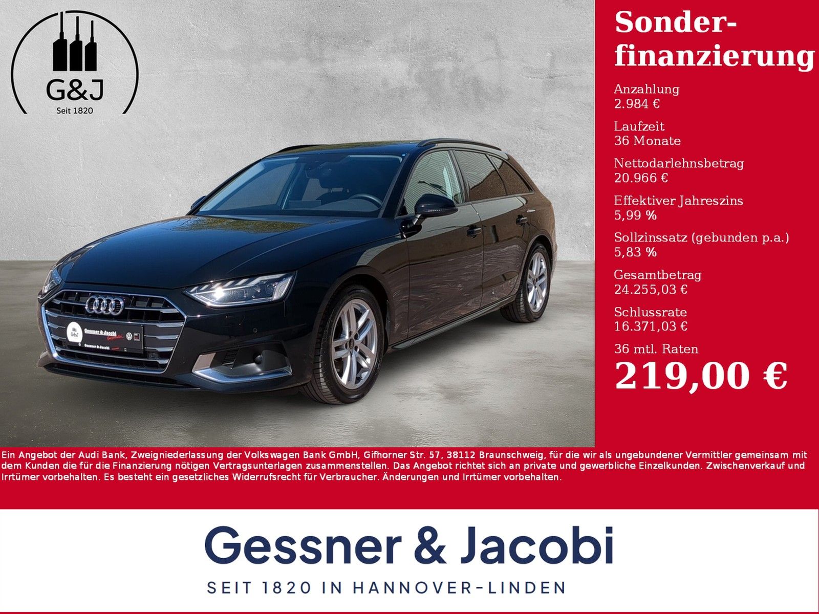 Fahrzeugabbildung Audi A4 Avant 40 TDI advanced AHK Kamera Matrix SHZ