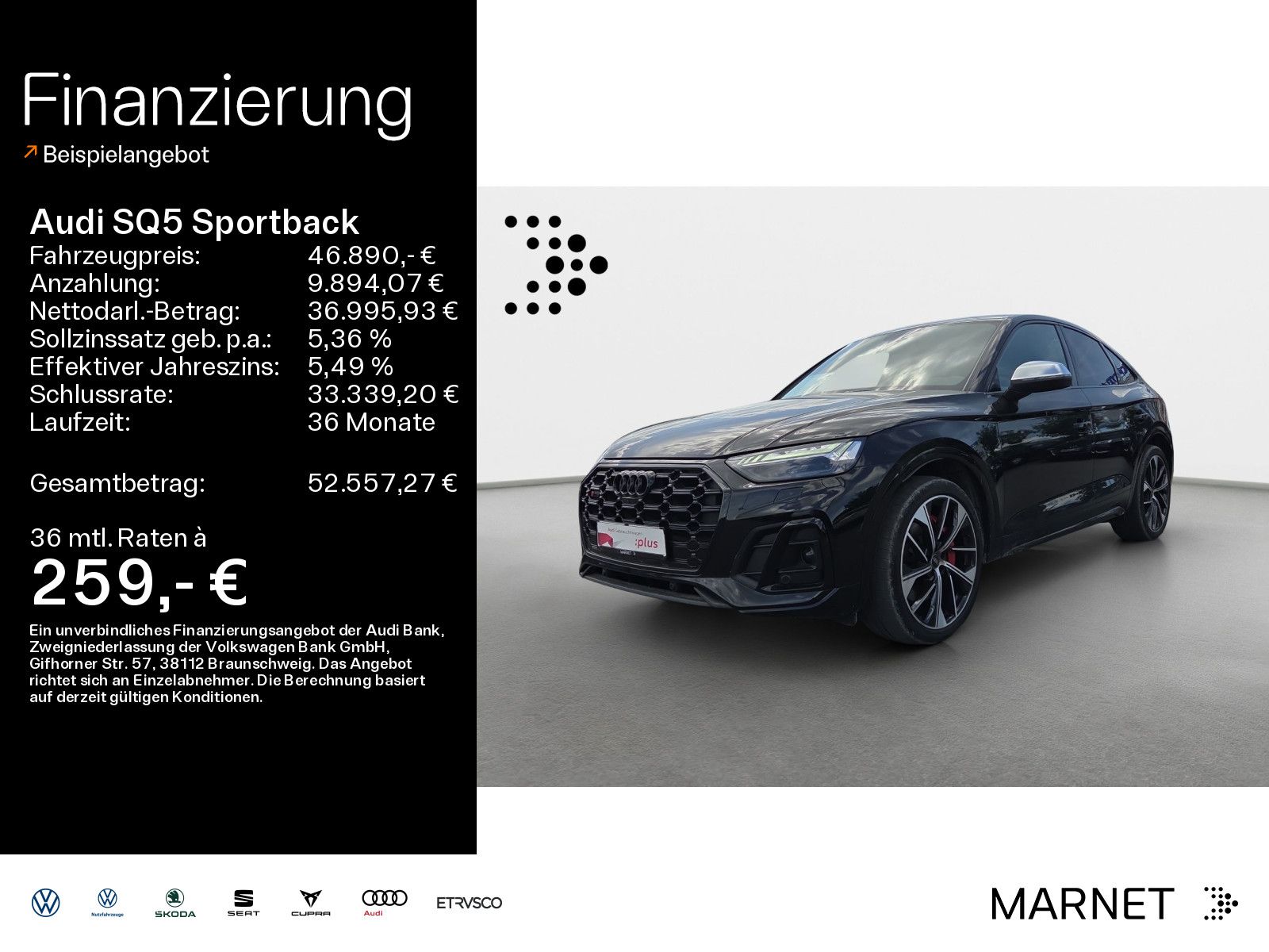 AUDI SQ5 Sportback TDI*Navi*Matrix*HUD*AHK*B&amp;O*Virtua