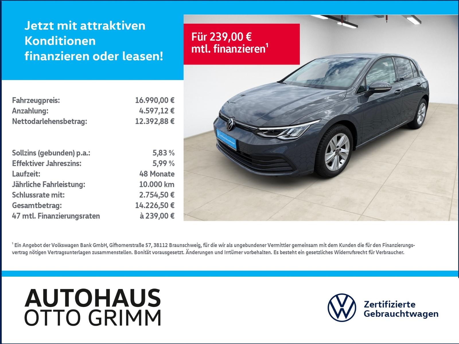 Volkswagen Golf VIII 1.5 TSI Life Navi LED ACC DAB+