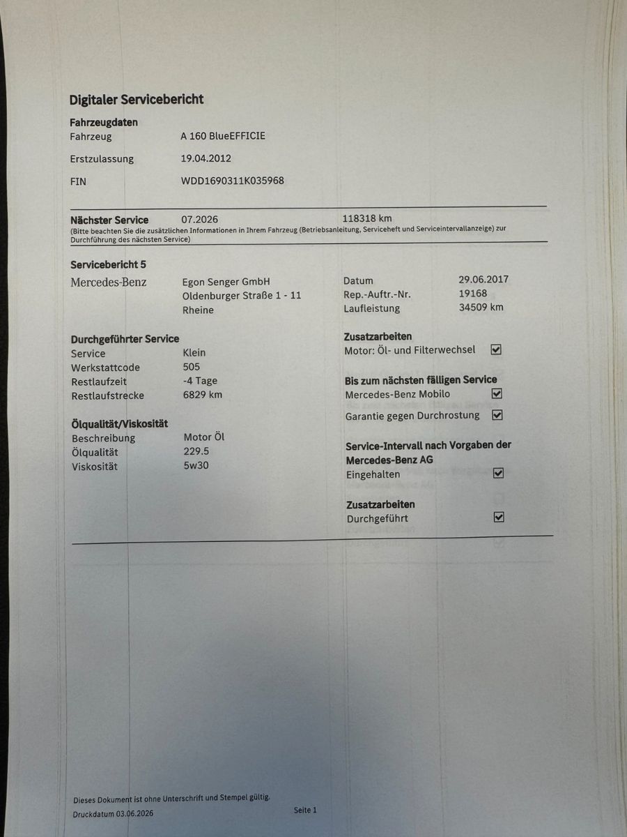 Fahrzeugabbildung Mercedes-Benz A 160 Avantgarde "Klima Parksensoren Sitzheizg."