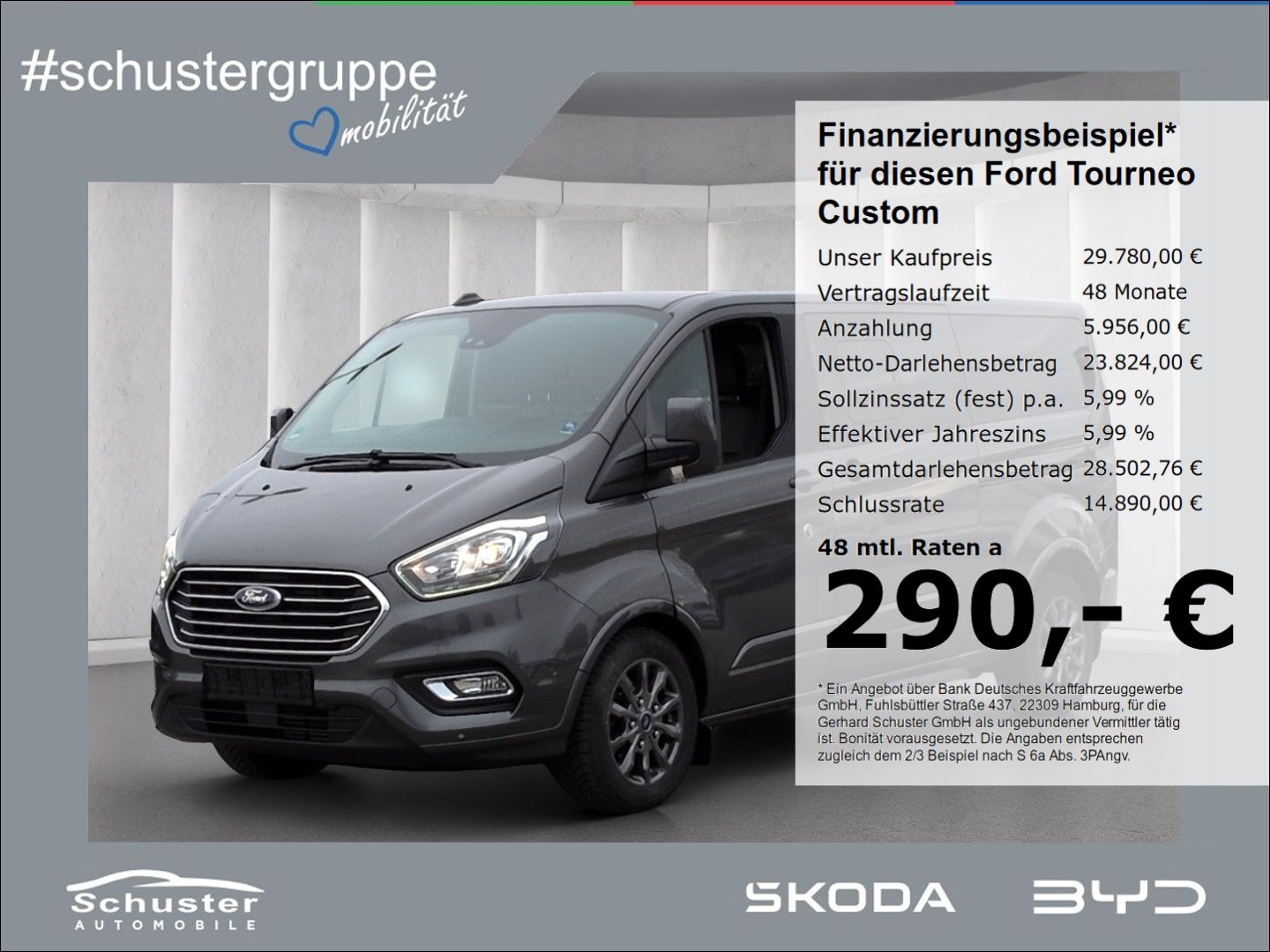 Ford Tourneo Custom L2 9-Sitzer 2.0D Autom Leder Navi