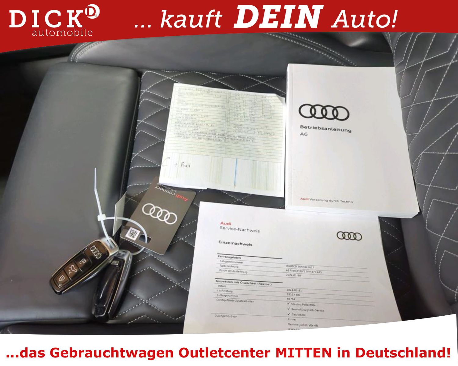 Fahrzeugabbildung Audi A6 Av 55 TFSIe Quatt LED+/ACC/B&O/SHZ/360°/8Fa