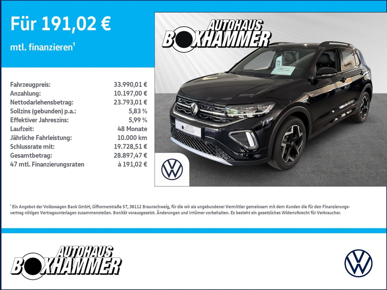 Volkswagen T-Cross  1.5 TSI DSG R-Line AHK+RÜCK.KAM+BLACK.S