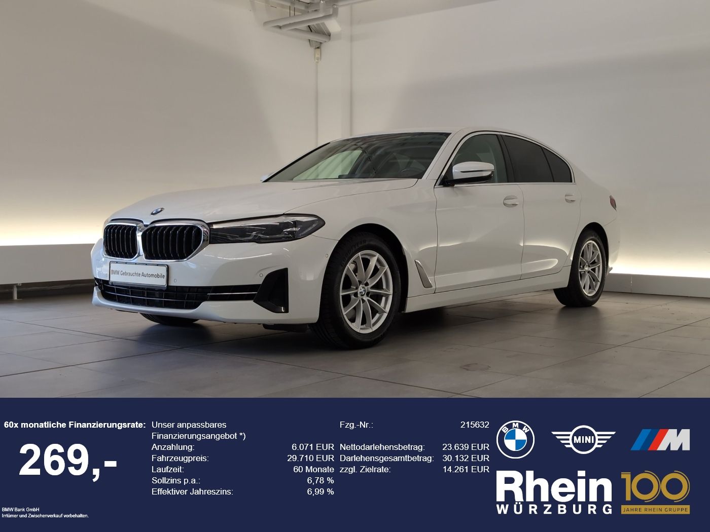 BMW 520d Limousine Navi/LED/RFK/HuD/DAB/SLI Navi/LED