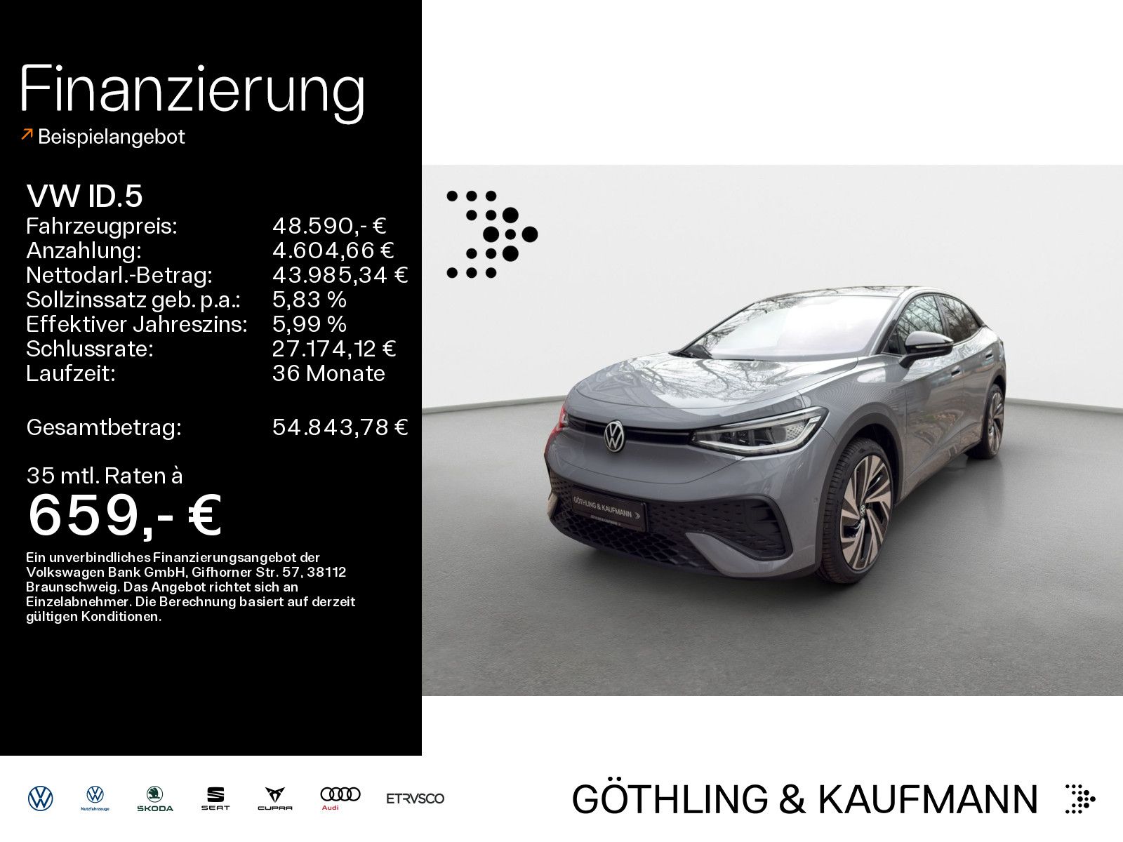 Volkswagen ID.5 Pro 210 kW (286 PS) 77 kWh 1-Gang-A utomati foto 1