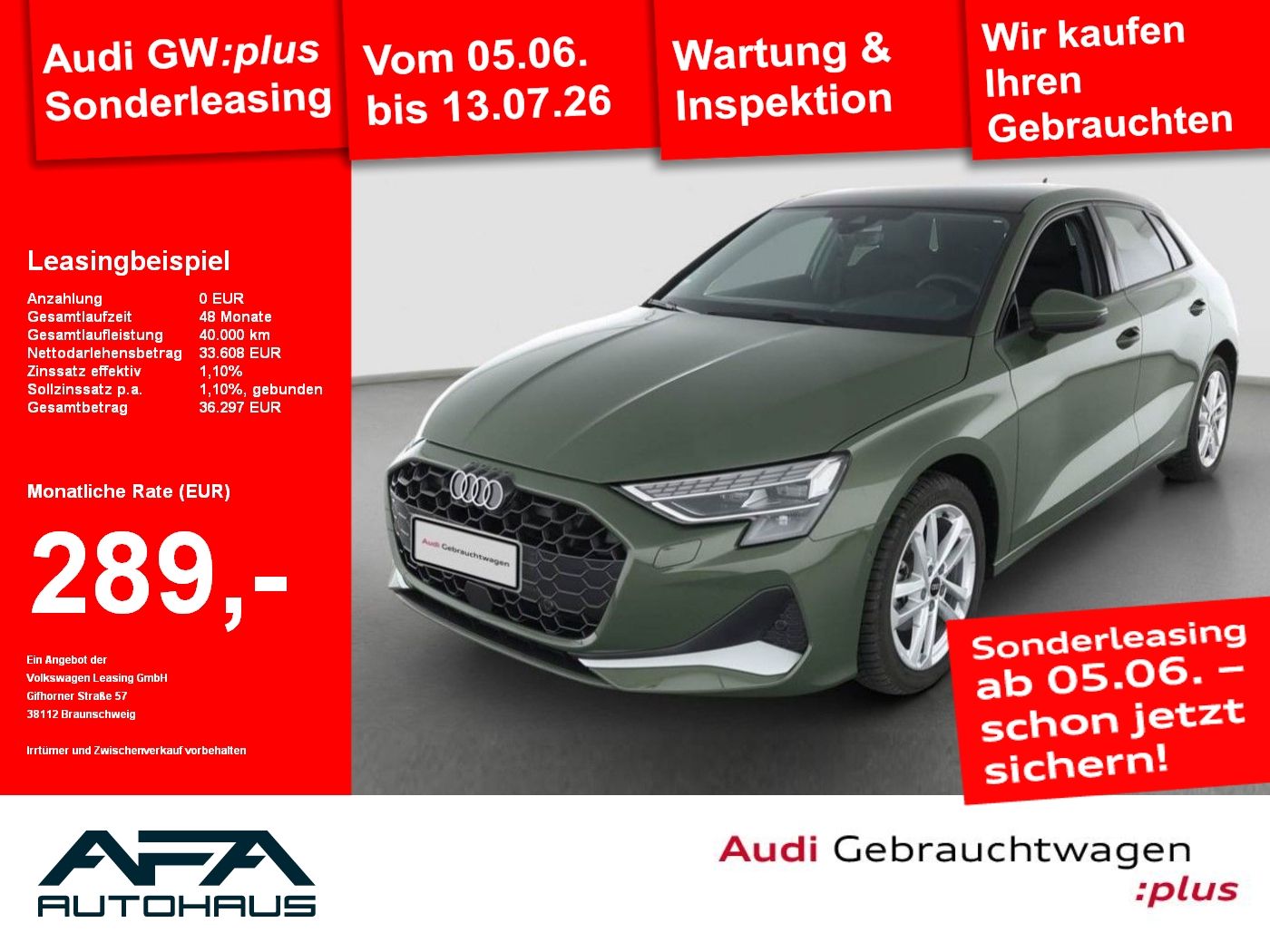Audi A3 Sportback 30 TFSI Adva. S tr. Pano*RFK*ACC*AH
