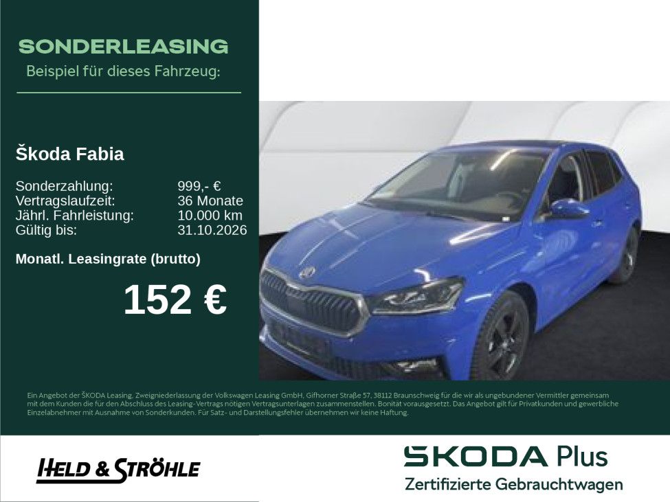 Skoda Fabia TOUR 1.0 MPI LED KAM PDC SHZ KESSY APP