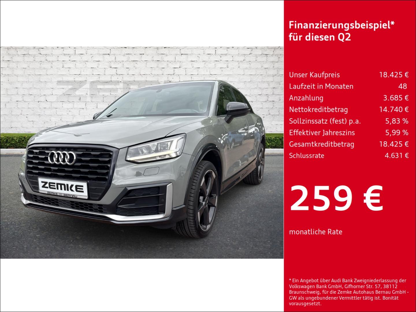 Audi Q2 1.4 TFSI S tronic design S line Sportpaket Na