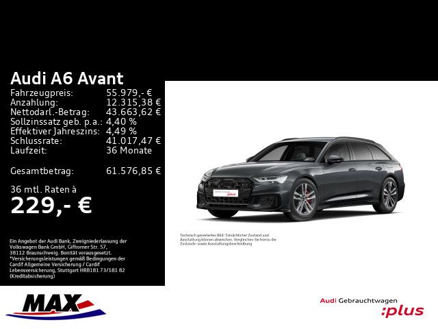 A6 Avant 55 TFSI e S LINE 0,5% 360°+HUD+MATRIX+A