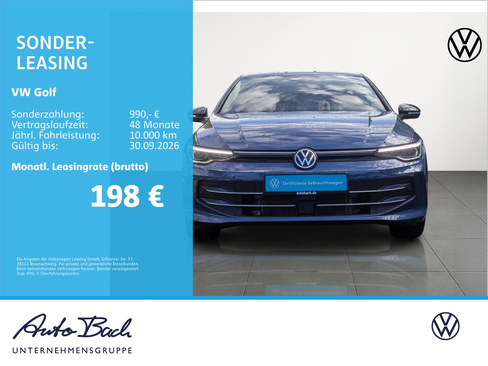 Volkswagen Golf VIII Goal 1.5 eTSI Navi LED ACC EPH AHK, миниатюра 2