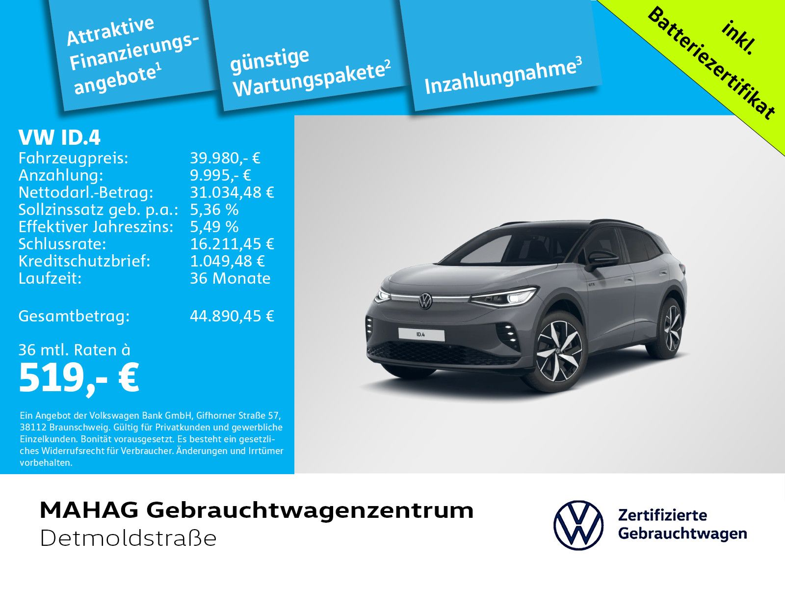 Volkswagen ID.4 GTX 4 Mot 250 kW WärmePu CCS IQ.Light Navi  imagem 2