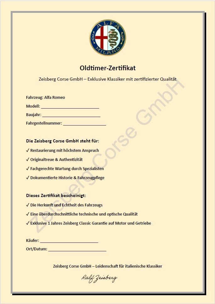 Fahrzeugabbildung Alfa Romeo Alfetta 2.0 Elfenbein*Zertifikat*Classic Gar*