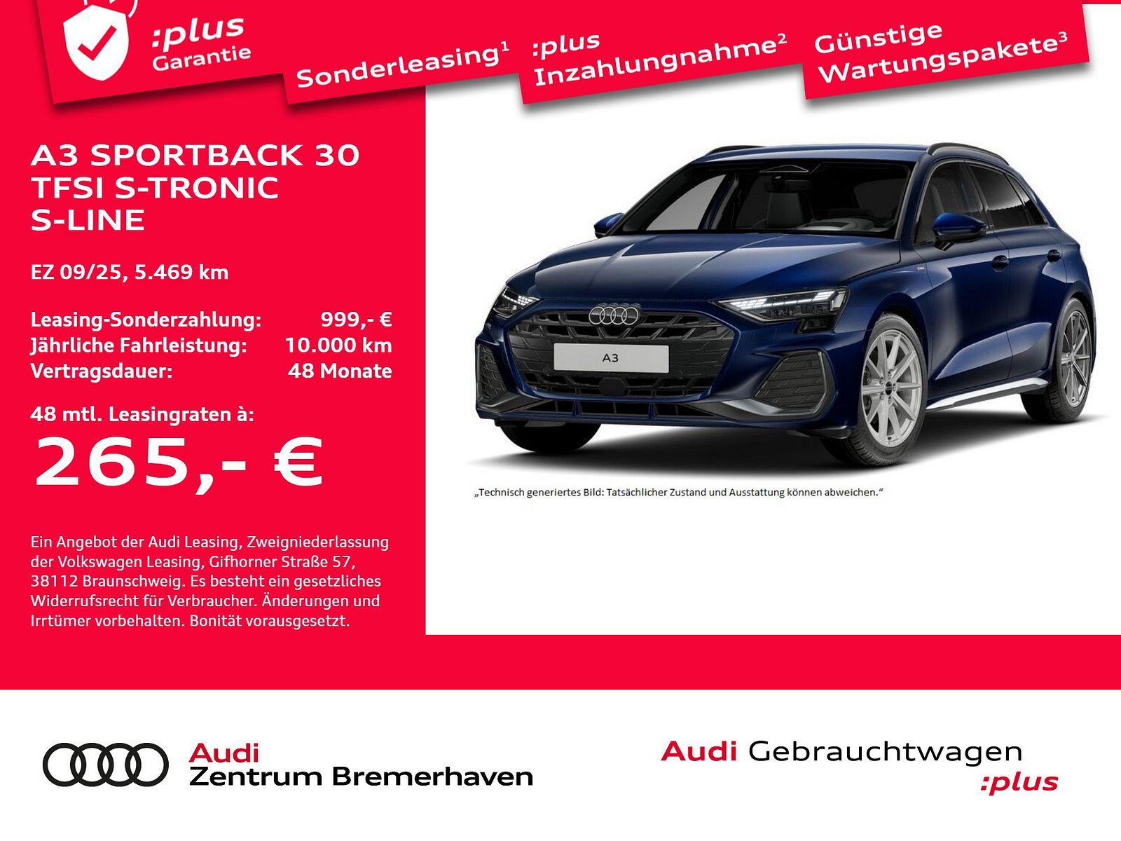 Audi A3 SPORTBACK 30 TFSI S-TRONIC S-LINE STANDH AHK