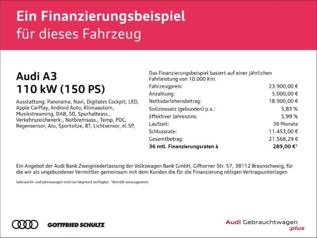 Audi A3 Sportback 35 TDI CARPLAY PANO LED MMI