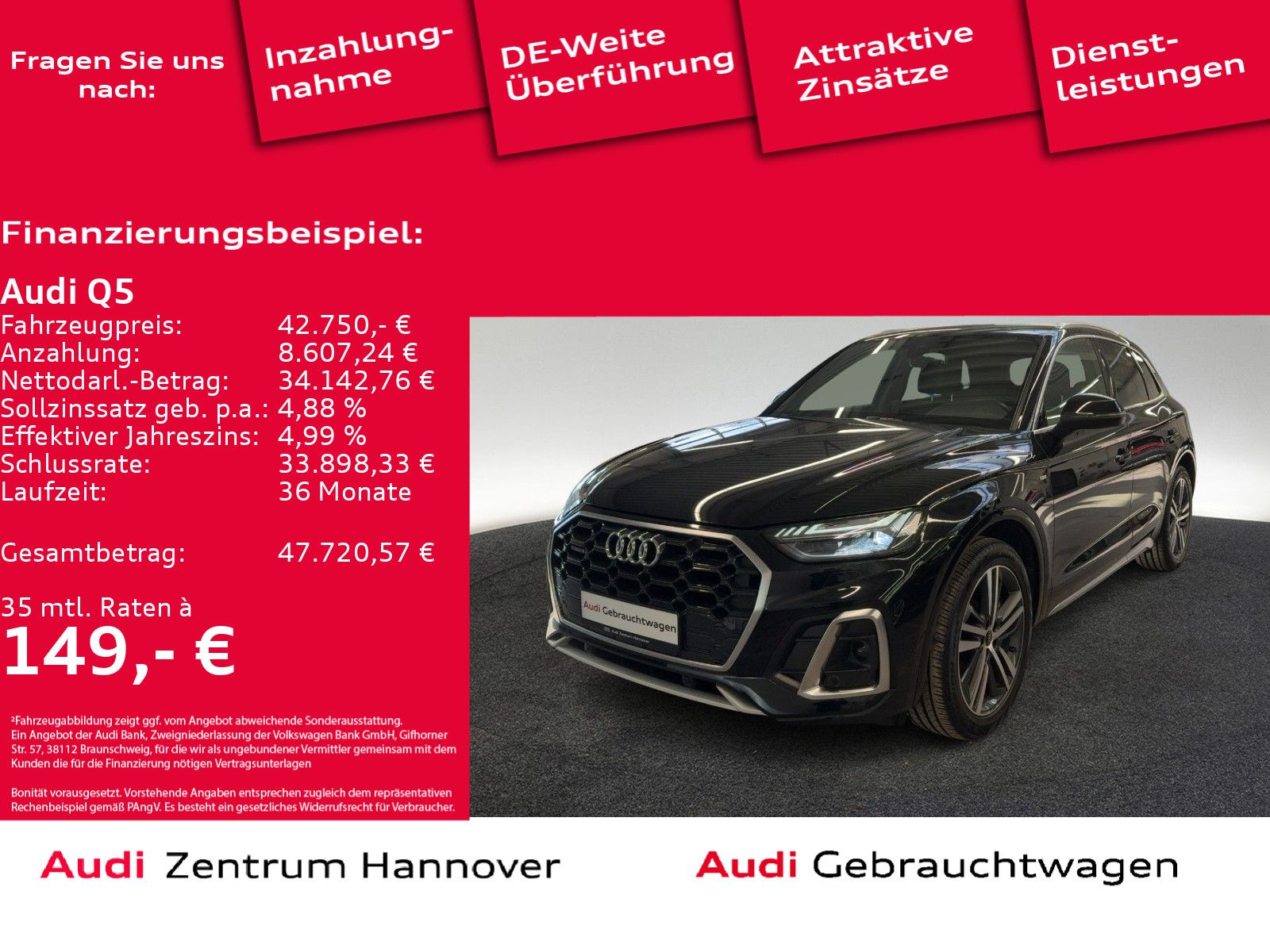 Audi Q5 S line 50 TDI quattro Matrix Kamera AHK Luft