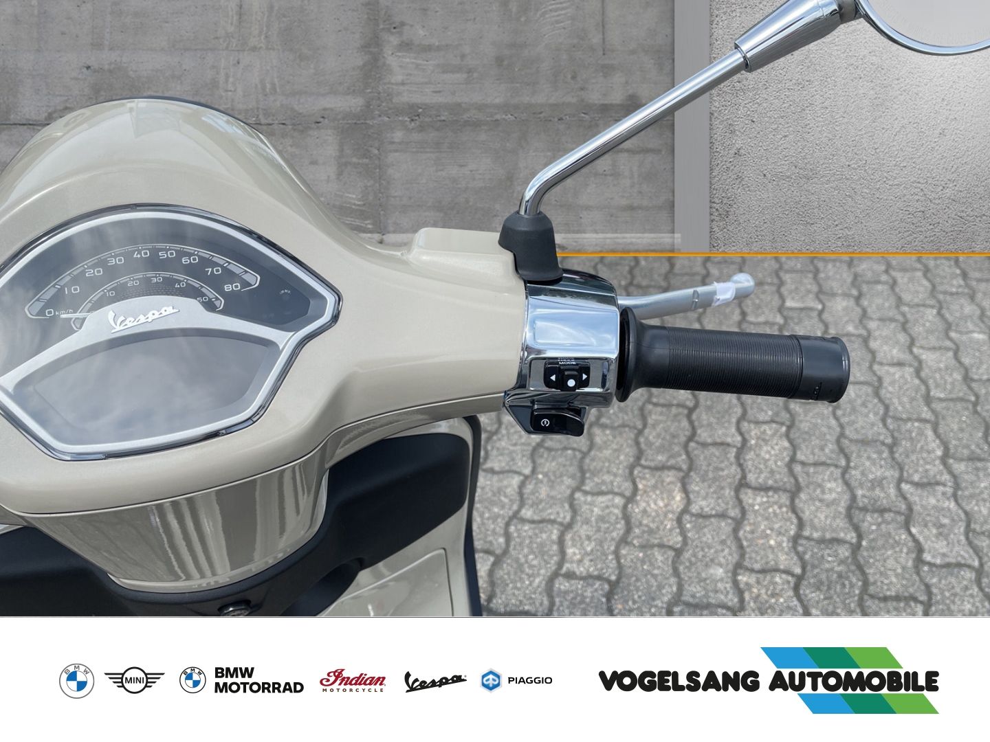Fahrzeugabbildung Vespa Primavera 50 Modell 2024, LCD-Display, Black Par