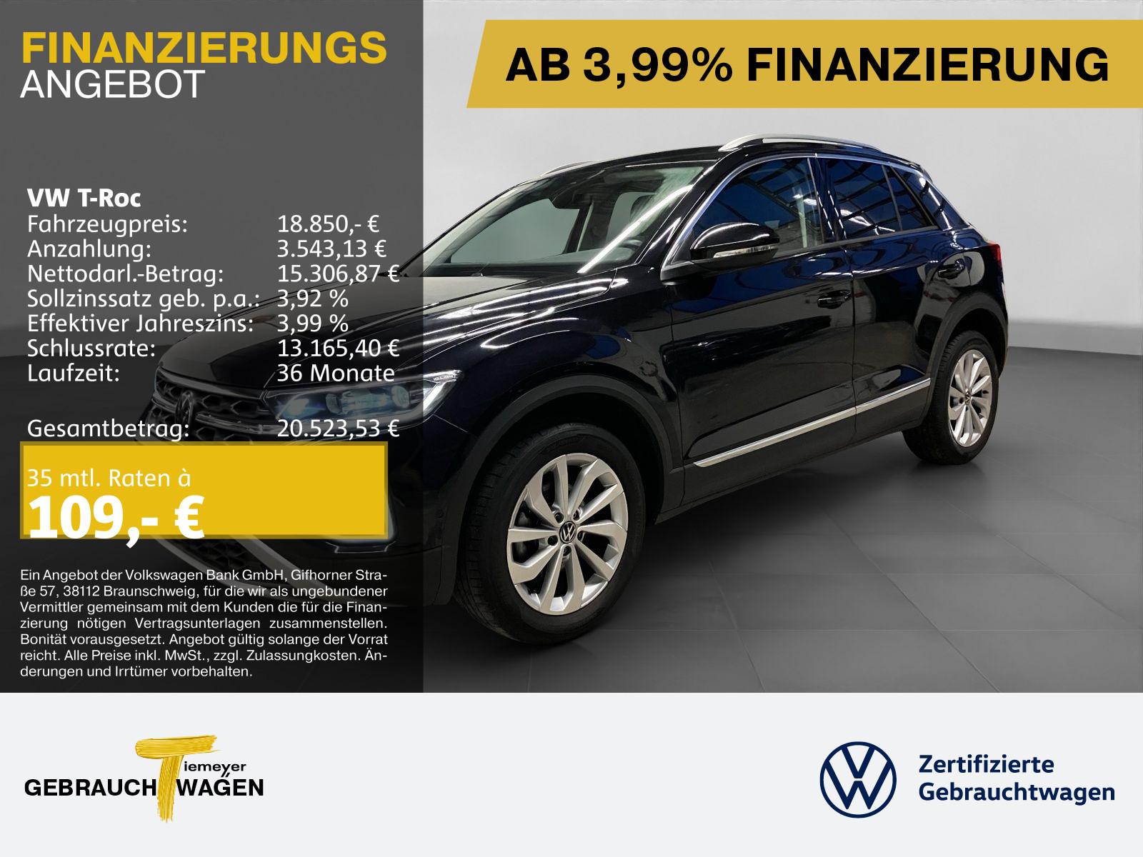 Volkswagen T-Roc 1.0 TSI STYLE PARKLENK NAVI LED+ ACC SITZH