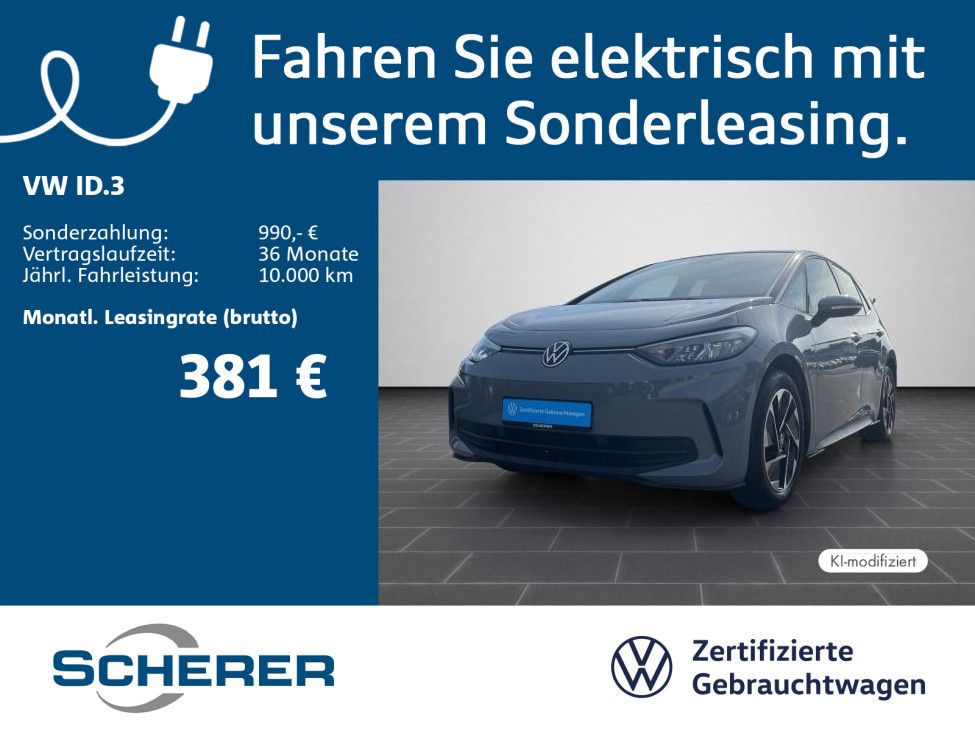 Volkswagen ID.3 Pro 58 kWh SOH 94% 18 in Schwarz glan foto 1