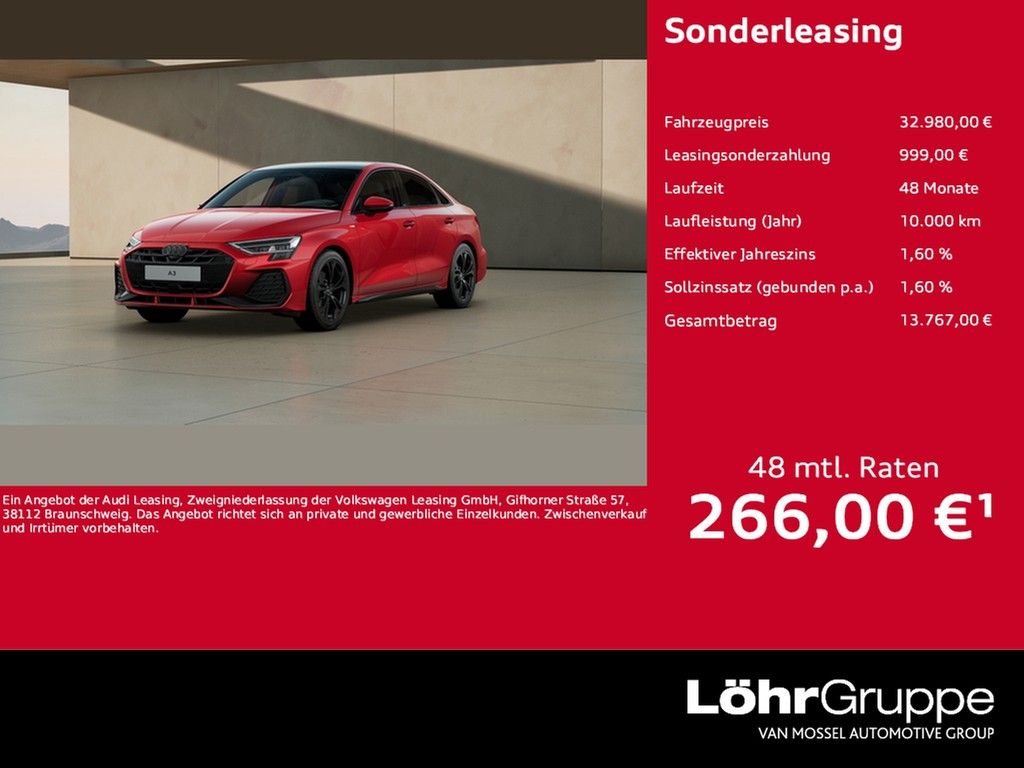 Audi A3 Limousine TFSI S line s-tronic ACC Kamera GWP