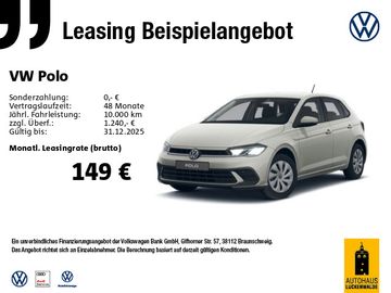 Volkswagen Leasingangebot: Volkswagen Polo Life 1,0 5-Gang