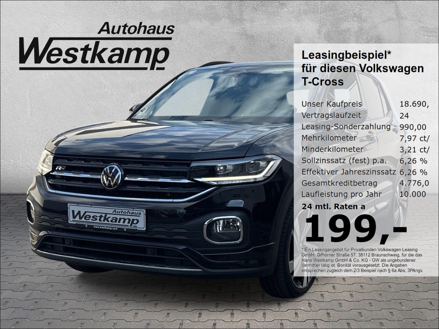 Volkswagen T-Cross R-Line 1.0 TSI DSG Led Navi 18''Alu