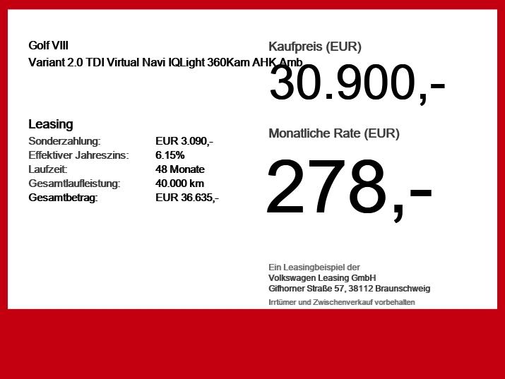 Volkswagen Golf VIII Variant 2.0 TDI Virtual Navi IQLight 3, миниатюра 6