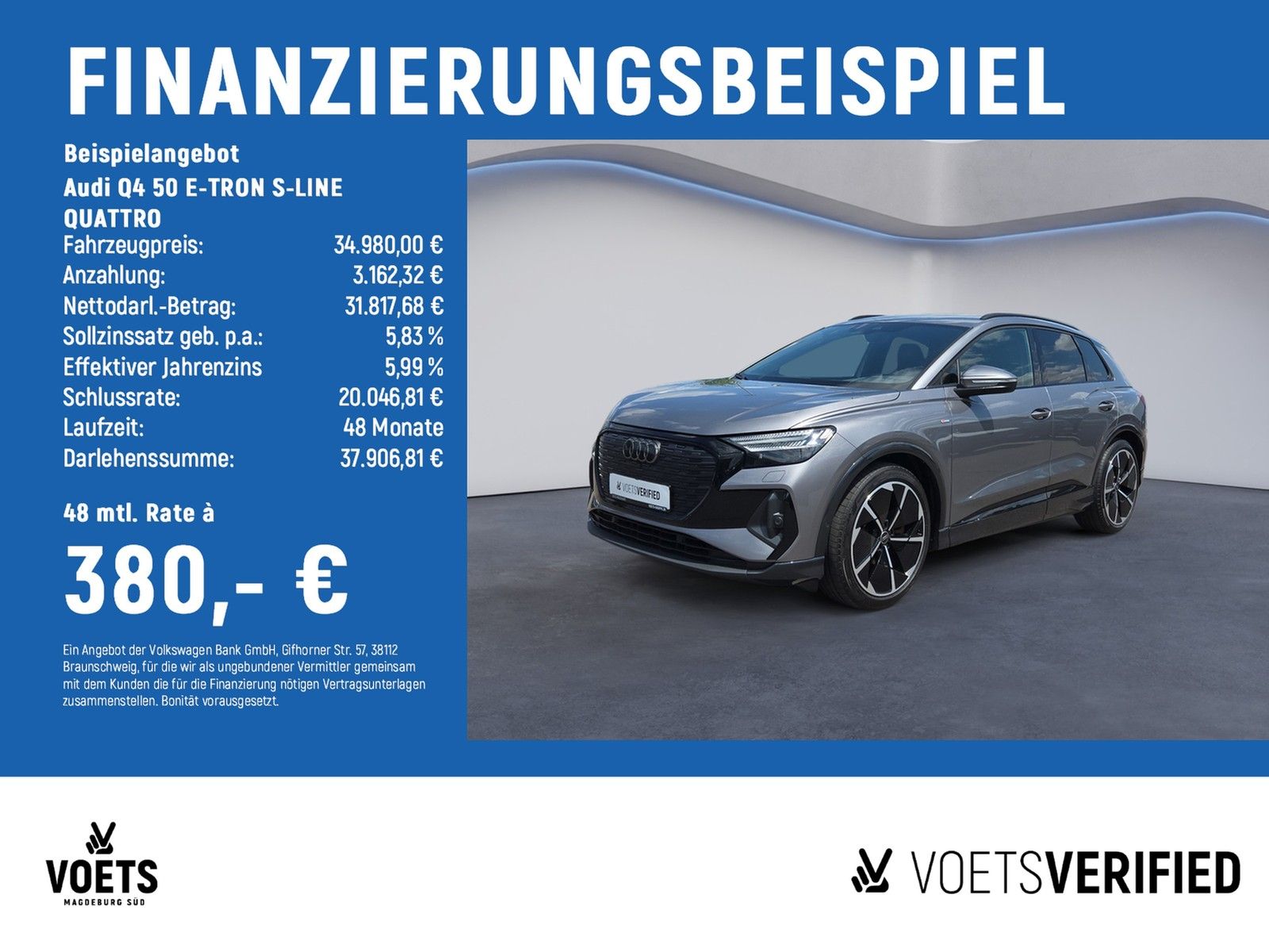 AUDI Q4 50 E-TRON S-LINE QUATTRO MATRIX+NAVI+SONOS+HU