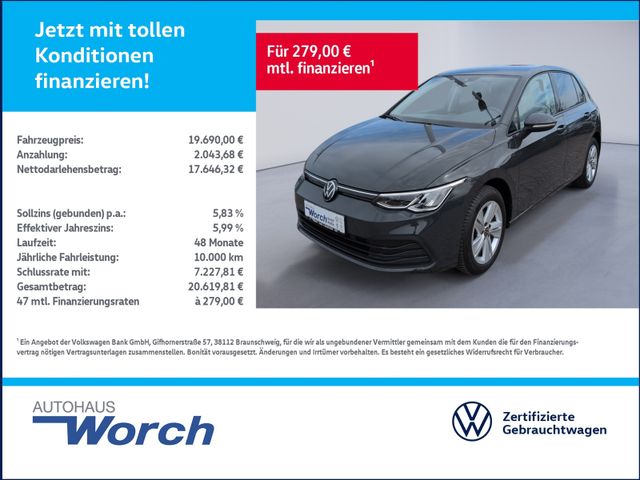 Golf VIII 1.0 eTSI DSG Life LED+ACC+APP+NAVI
