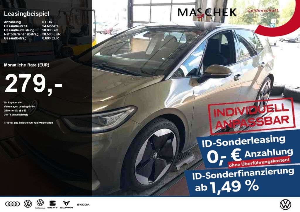 Volkswagen ID.3 Pro S Sonderleasing ohne zzgl Kosten! IQLig